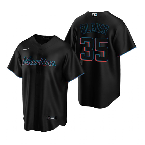 Youth Miami Marlins #35 Richard Bleier Nike Black Alternate Player Jersey