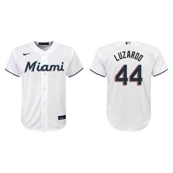 Youth Miami Marlins #44 Jesus Luzardo Nike White Home Replica Jersey