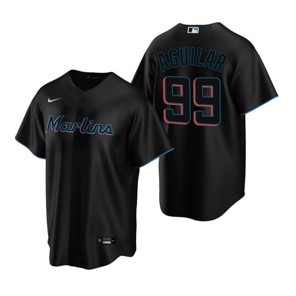 Youth Miami Marlins #99 Jesus Aguilar Nike Black Alternate Jersey