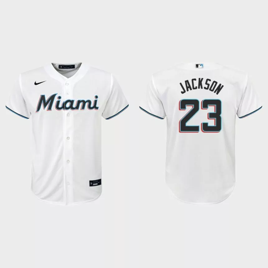 Youth Miami Marlins Alex Jackson White Replica Home Jersey