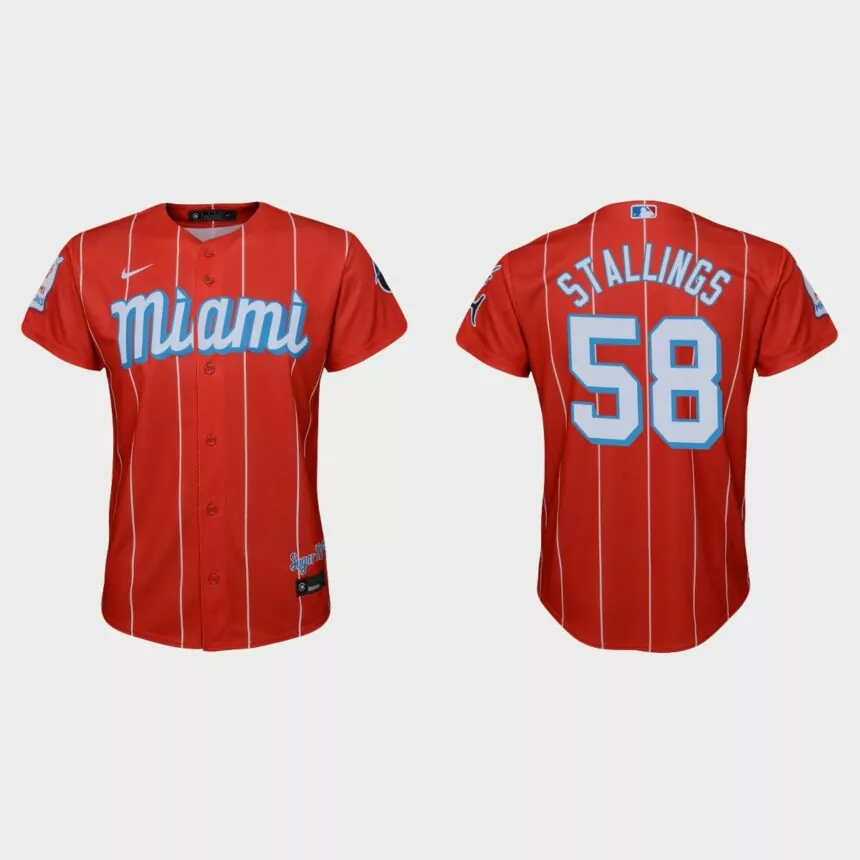 Youth Miami Marlins Jacob Stallings Red City Connect Replica Jersey