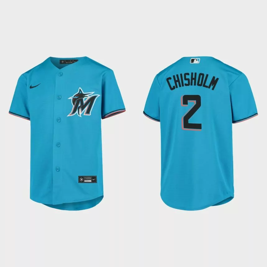 Youth Miami Marlins Jazz Chisholm Blue Replica Jersey