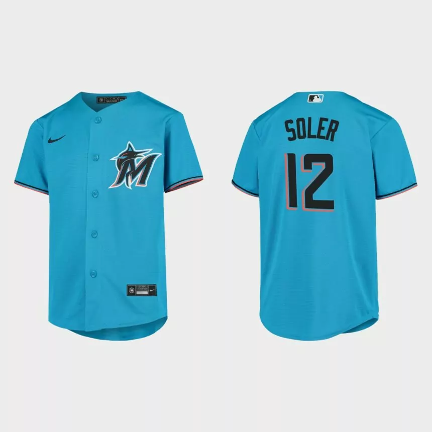 Youth Miami Marlins Jorge Soler Blue Replica Jersey