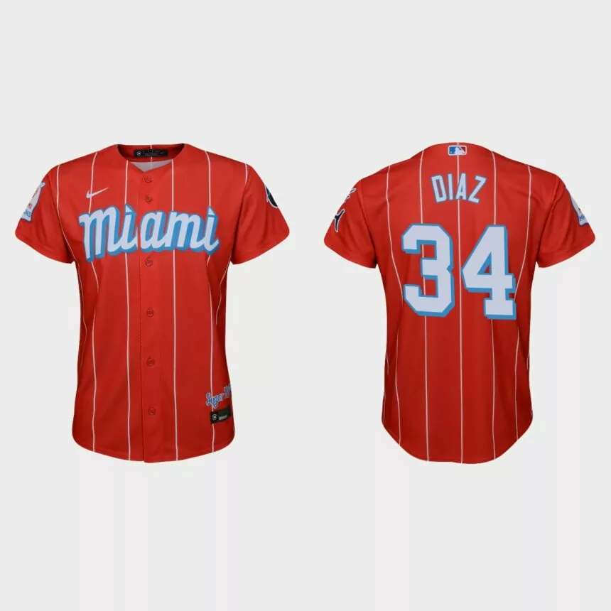 Youth Miami Marlins Lewin Diaz Red City Connect Replica Jersey