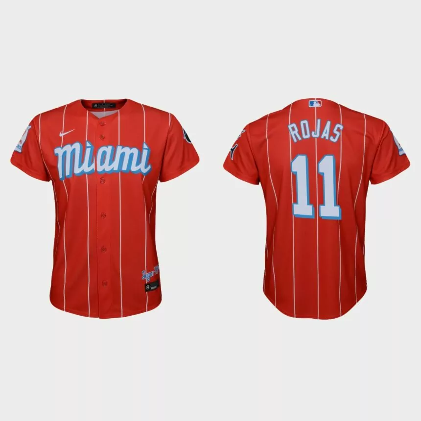 Youth Miami Marlins Miguel Rojas Red City Connect Replica Jersey