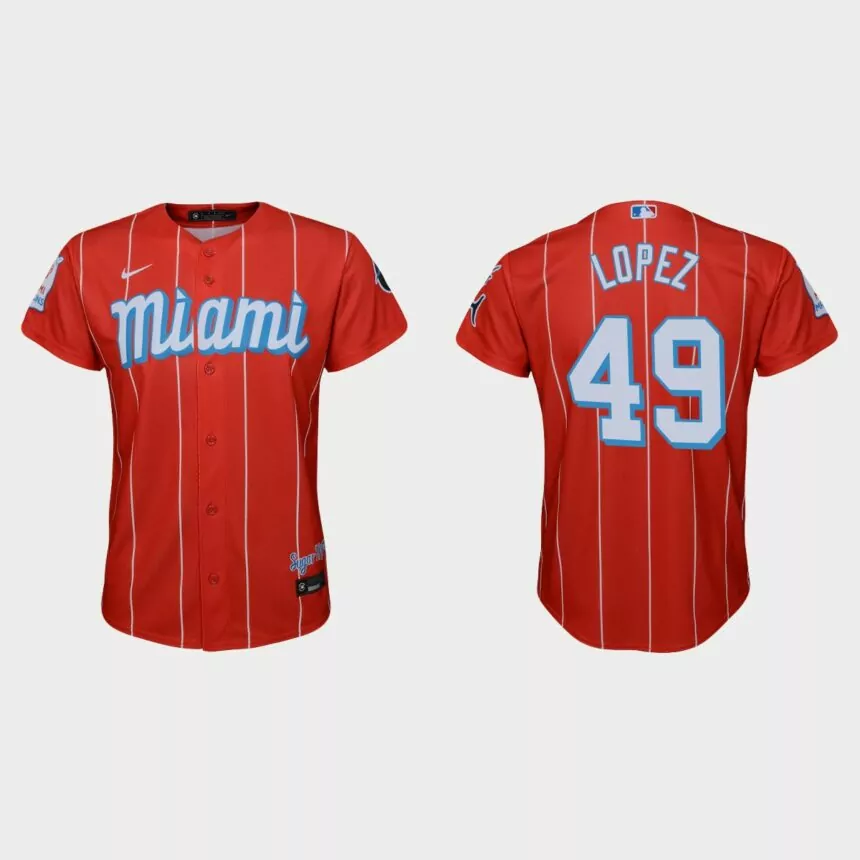 Youth Miami Marlins Pablo Lopez Red City Connect Replica Jersey