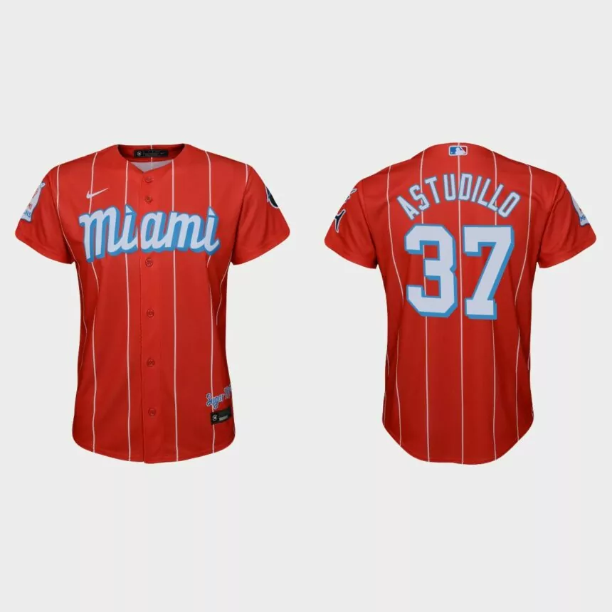 Youth Miami Marlins Willians Astudillo Red City Connect Replica Jersey