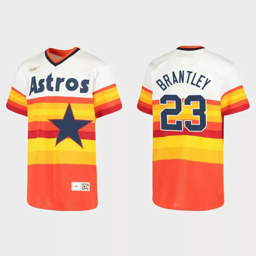 Youth Michael Brantley #23 Houston Astros Home Cooperstown Collection Jersey – White