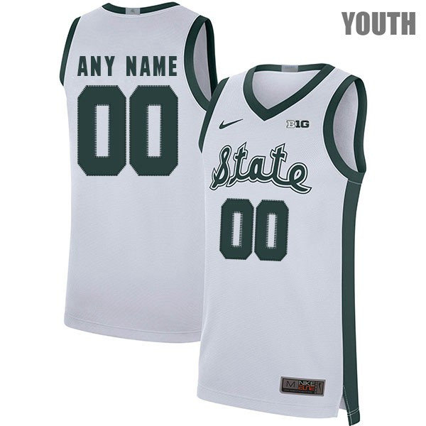 Youth Michigan State Spartans Custom Morris Peterson Miles Bridges Jaren Jackson Jr. Gary Harris 2018 White State Nike Basketball 