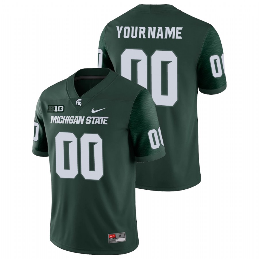 Youth Michigan State Spartans Custom Nike Green College Game Football Jersey