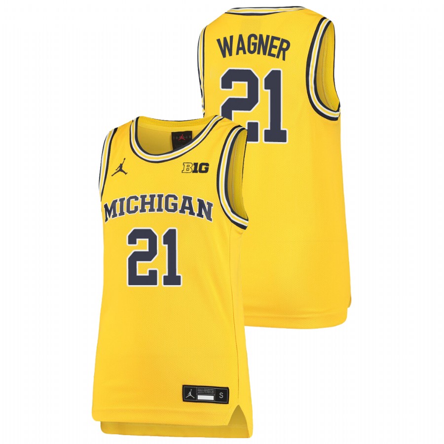 Youth Michigan Wolverines Franz Wagner Basketball Jersey Maize