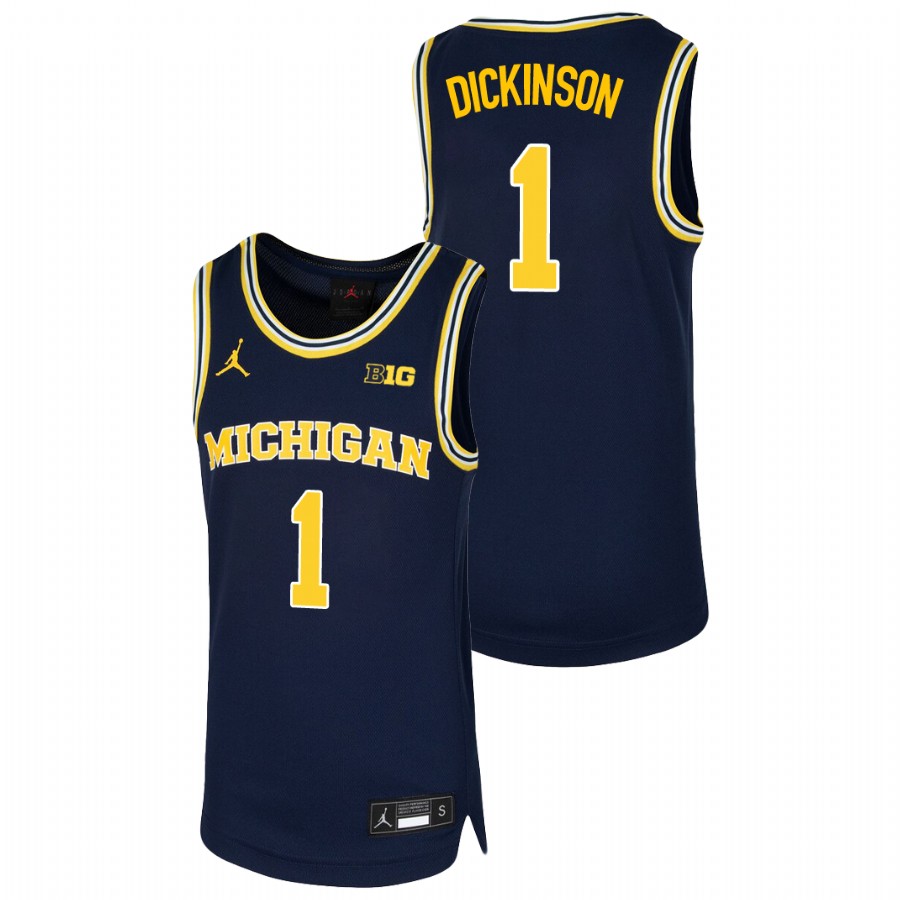 Youth Michigan Wolverines Hunter Dickinson Basketball Jersey Navy