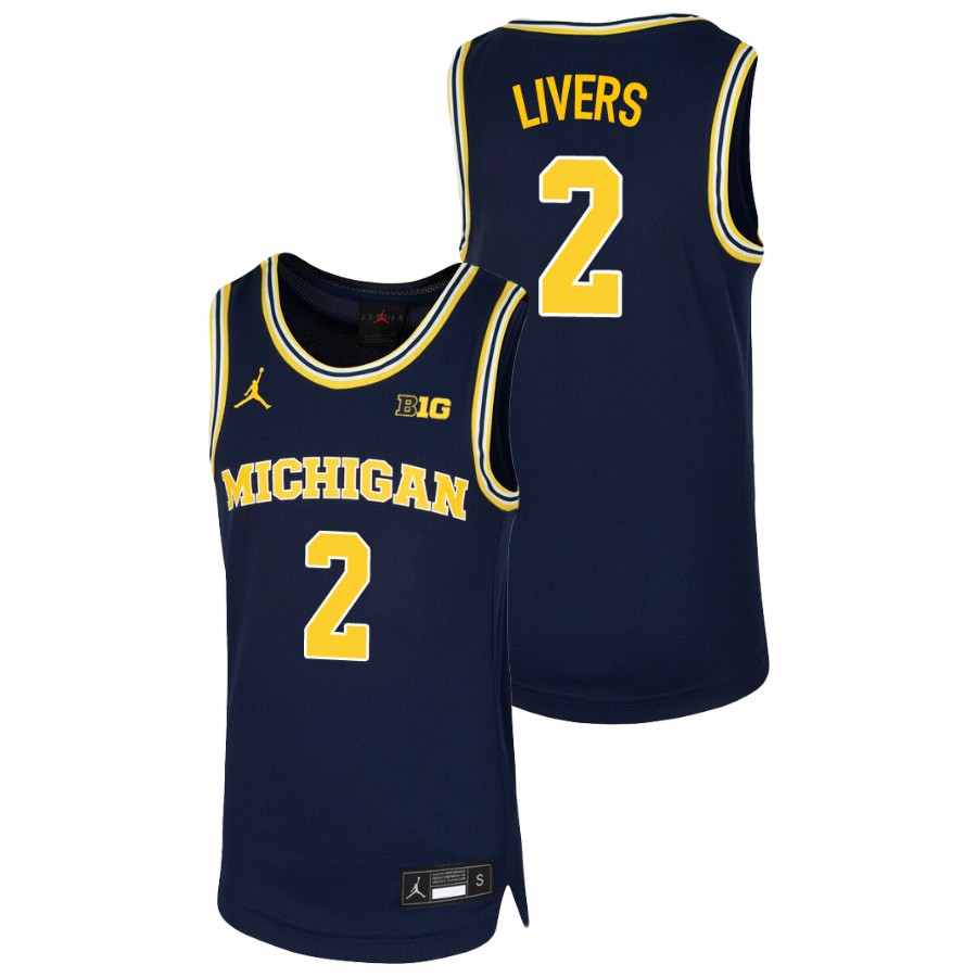 Youth Michigan Wolverines Isaiah Livers Basketball Jersey Navy