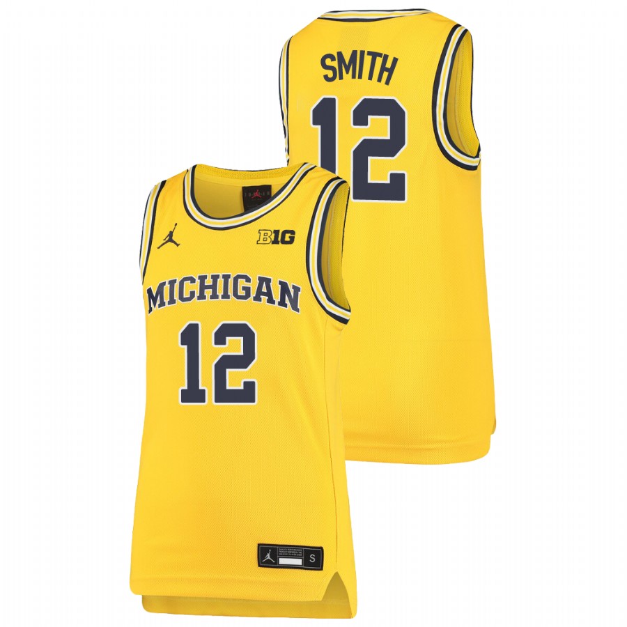 Youth Michigan Wolverines Mike Smith Basketball Jersey Maize