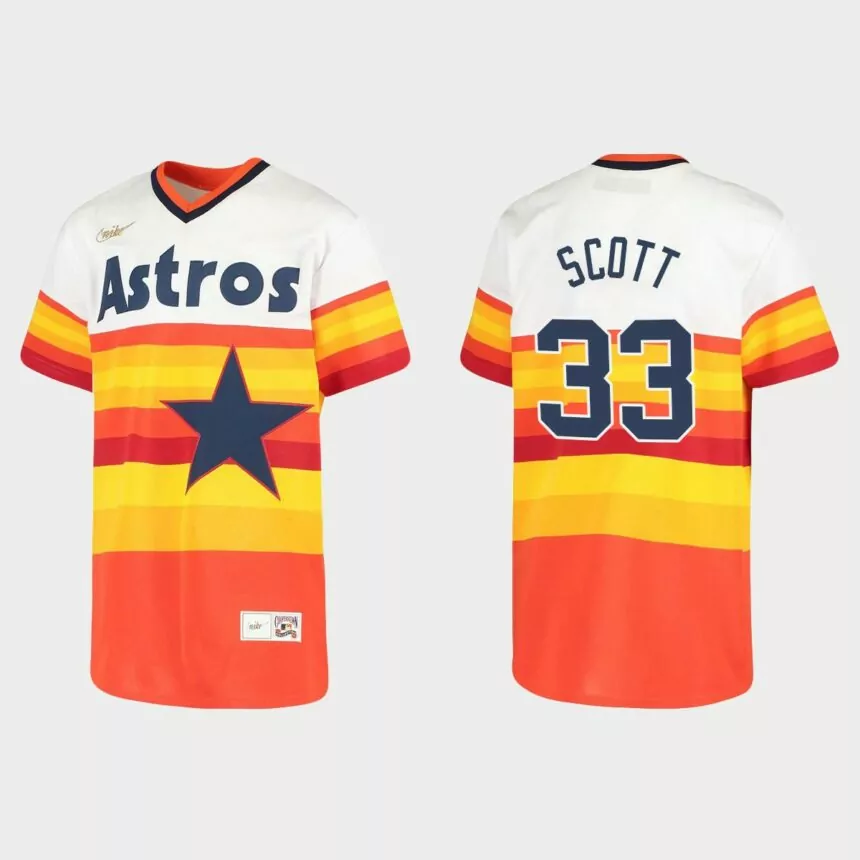 Youth Mike Scott #33 Houston Astros Home Cooperstown Collection Jersey – White