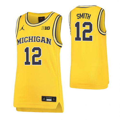 Youth Mike Smith Jersey Maize Michigan Wolverines Replica