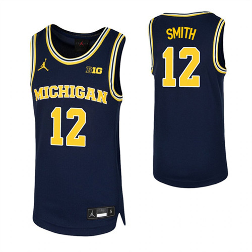 Youth Mike Smith Jersey Navy Michigan Wolverines Replica