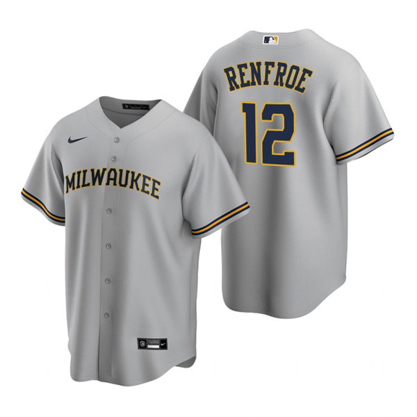 Youth Milwaukee Brewers #12 Hunter Renfroe Gray Road Jersey
