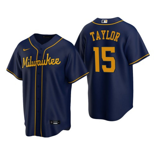 Youth Milwaukee Brewers #15 Tyrone Taylor Nike Navy Alternate Jersey