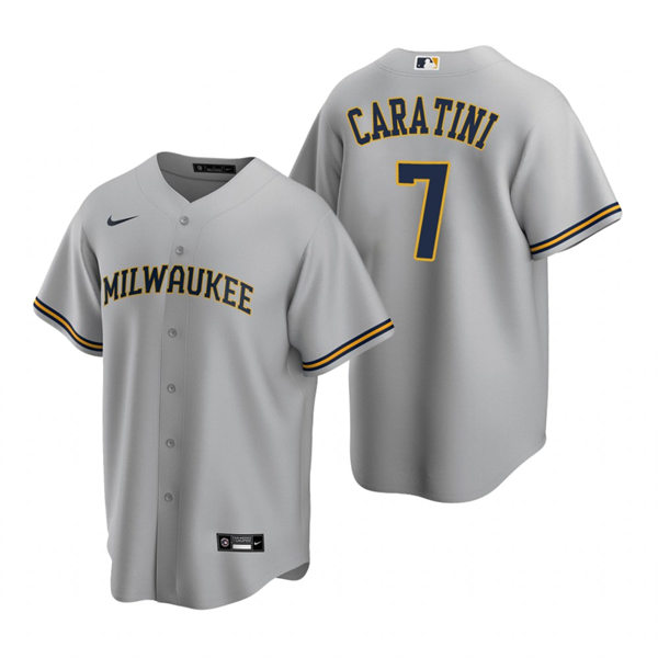 Youth Milwaukee Brewers #7 Victor Caratini Gray Road Jersey