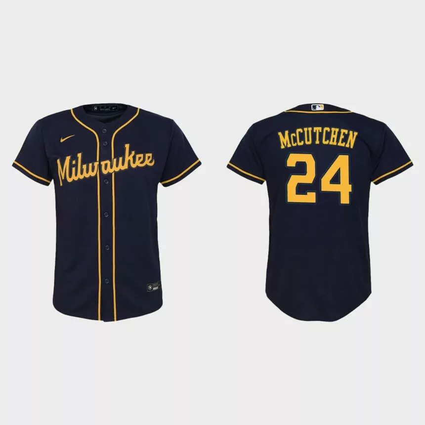 Youth Milwaukee Brewers Andrew McCutchen Navy Replica Jersey