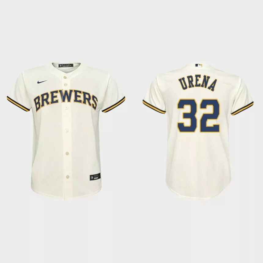 Youth Milwaukee Brewers Jose Urena Cream Replica Home Jersey