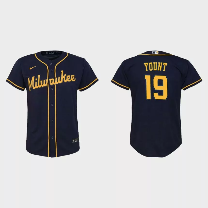 Youth Milwaukee Brewers Robin Yount Navy Replica Jersey