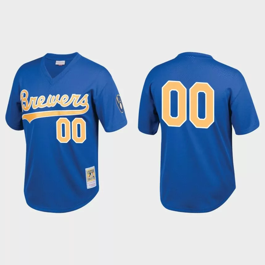Youth Milwaukee Brewers Royal Cooperstown Collection Mesh Custom Jersey