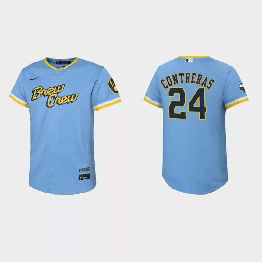 Youth Milwaukee Brewers William Contreras Powder Blue City Connect Replica Jersey