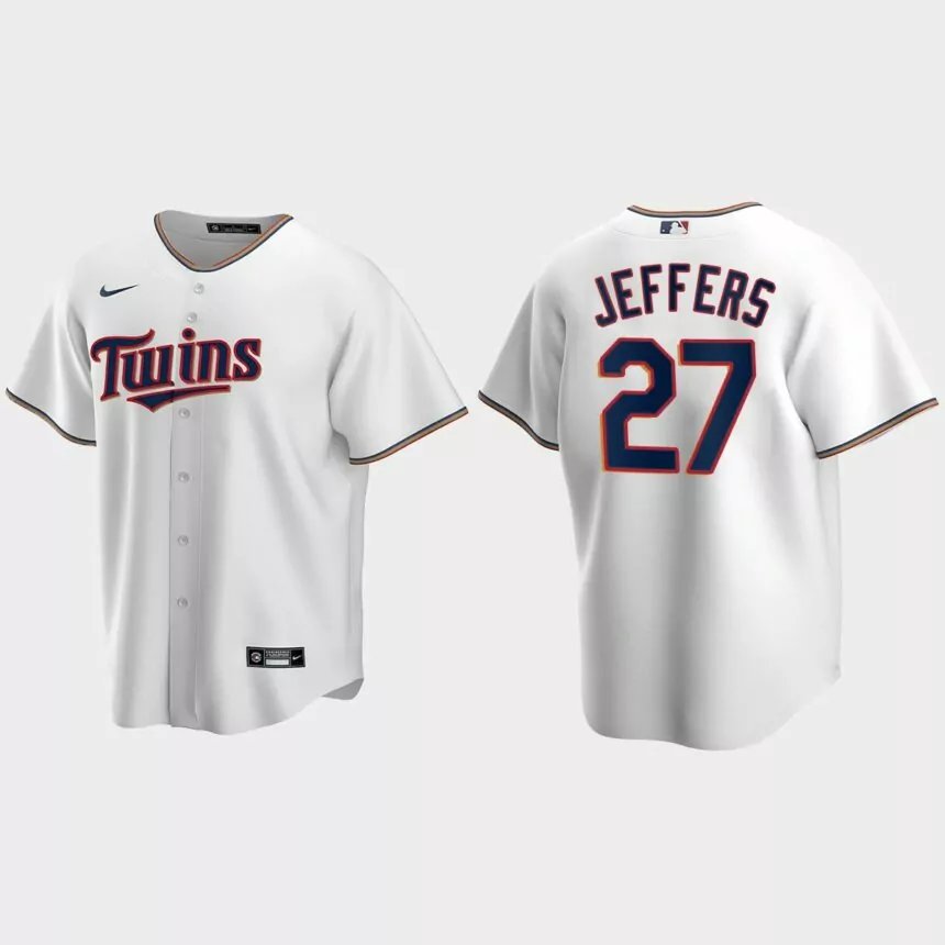 Youth Minnesota Twins #27 Ryan Jeffers White Replica Home Jersey