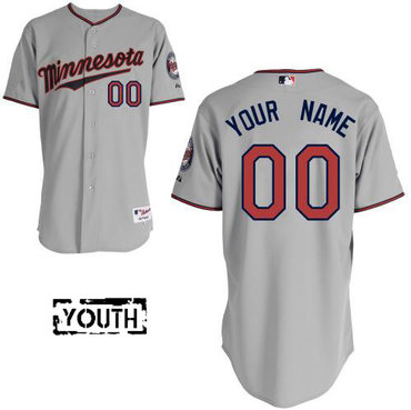 Youth Minnesota Twins  Authentic Custom Road Gray Stitched Baseball Jersey