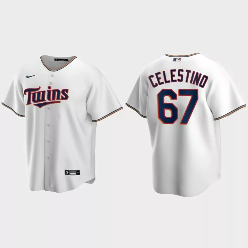 Youth Minnesota Twins Gilberto Celestino White Replica Home Jersey