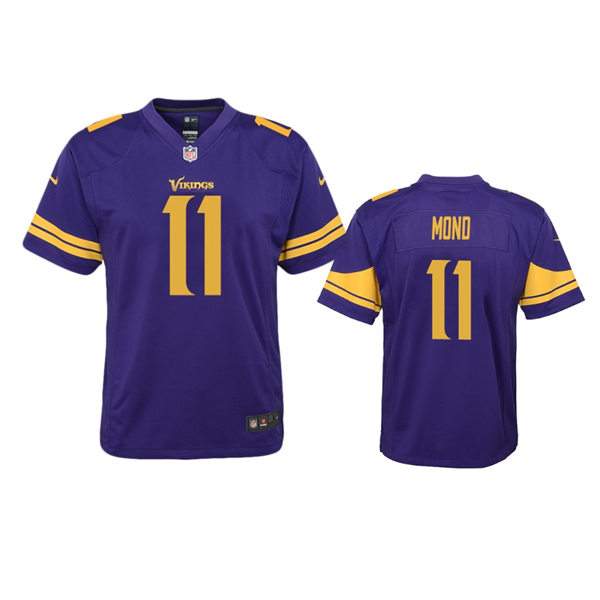 Youth Minnesota Vikings #11 Kellen Mond Purple Color Rush Game Jersey