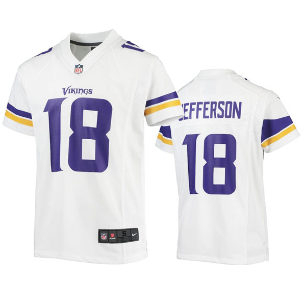 Youth Minnesota Vikings #18 Justin Jefferson Nike White Limited Jersey
