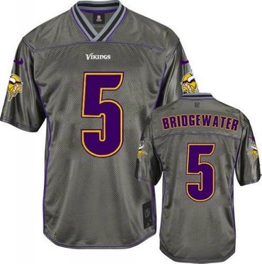 Youth Minnesota Vikings #5 Teddy Bridgewater Grey NFL Elite Vapor Jersey