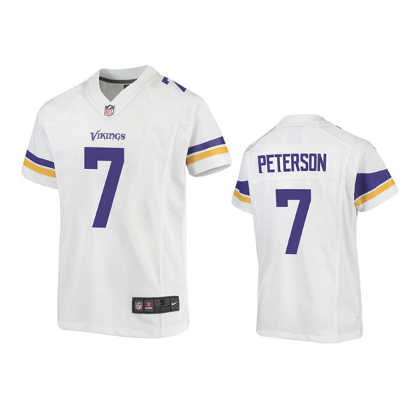 Youth Minnesota Vikings #7 Patrick Peterson Nike White Limited Jersey