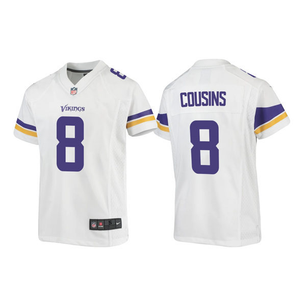 Youth Minnesota Vikings #8 Kirk Cousins Nike White Limited Jersey