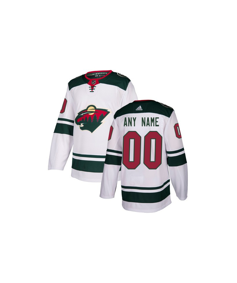 Youth Minnesota Wild Custom Stitched adidas White Away Jersey Stitched