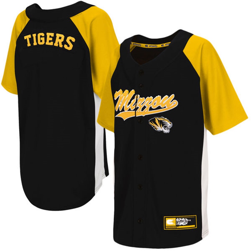 Youth Missouri Tigers Black NCAA Baseball Jersey