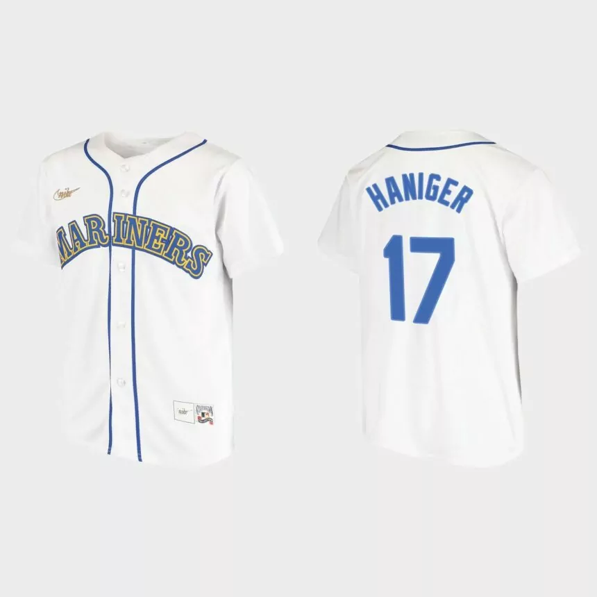 Youth Mitch Haniger Seattle Mariners Home Cooperstown Collection Jersey – White