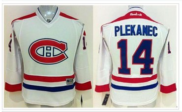 Youth Montreal Canadiens #14 Tomas Plekanec White NHL Jersey