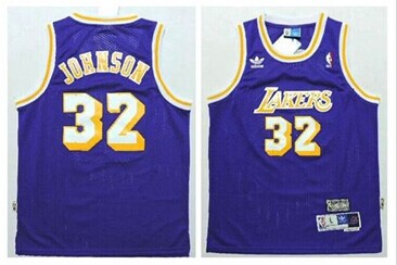Youth NBA Lakers #32 Magic Johnson Purple Throwback Jersey