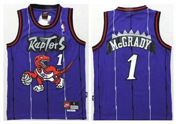 Youth NBA Raptors #1 Tracy Mcgrady Purple Throwback Jersey