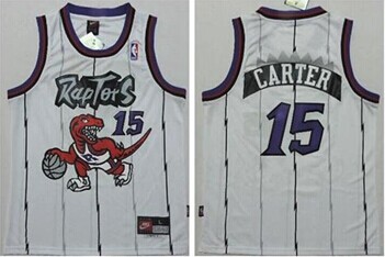 Youth NBA Raptors #15 Vince Carter White Throwback Jersey