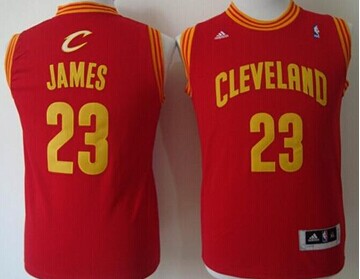 Youth NBA Revolution 30 Cavaliers #23 LeBron James Red Stitched Jersey