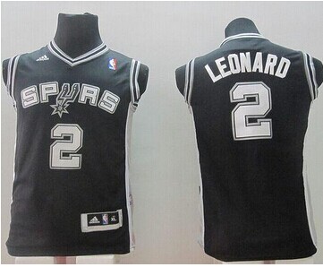 Youth NBA Revolution 30 Spurs #2 Kawhi Leonard Black NBA Jersey