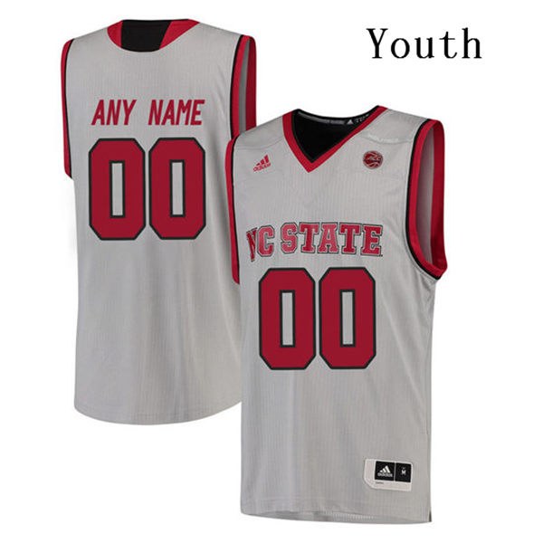 Youth NC State Wolfpack White Customized College Basketball Authentic Jersey -Any Name Any Number