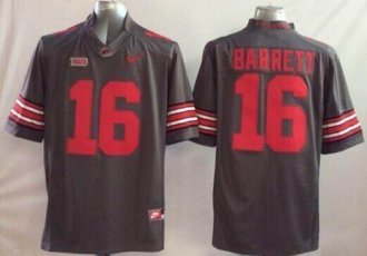 Youth NCAA Buckeyes #16 J. T. Barrett Grey Stitched Jersey