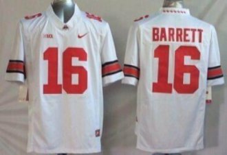 Youth NCAA Buckeyes #16 J. T. Barrett White Stitched Jersey