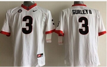 Youth NCAA Bulldogs #3 Todd Gurley II White Stitched Jersey